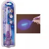 A secret message pen in its packaging, with an inset image showing the pen in use with its UV light. Produktbild-Vorschau