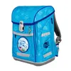 A blue backpack with a dolphin design. Voir les images du produit