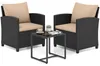 COSTWAY Tuinset, kunststof riet, inclusief 2 stoelen met Productafbeelding-voorbeeld 1