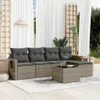vidaXL 6-tlg. Garten-Sofagarnitur mit Kissen Grau Poly Produktbild-Vorschau 2