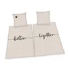 A set of bedding with a "Better together" design. Produktbild-Vorschau