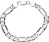 Breites Herrenarmband 925er Sterlingsilber 7 mm Figaro Produktbild-Vorschau 1