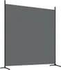 A gray fabric room divider with black metal frame and stands, shown against a white background. Anteprima dell’immagine prodotto