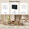 Collage showing different color options of a sideboard and its placement in various rooms like dining room, living room, hallway, and kitchen. Anteprima dell’immagine prodotto