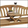 A wooden garden bench with a small table, carafe, and glasses. Produktbild-Vorschau