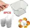 8pcs Edelstahl Pommeskorb 10,5*8,5*6,3cm Mini Servierkorb Produktbild-Vorschau 1