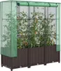 vidaXL Hochbeet mit Gewächshaus-Aufsatz Rattan-Optik Produktbild-Vorschau 2