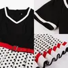 ASKSA Rockabilly Kleider Damen 50er Jahre Vintage Kurzarm Produktbild-Vorschau 6