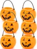 Kürbis Eimer Halloween Accessoire 6 Stück schwarz-orange Produktbild-Vorschau 1