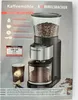 A product shot of a coffee grinder with accompanying text and a coffee cup. Anteprima dell’immagine prodotto
