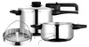 A set of stainless steel pressure cookers and an accessory. Podgląd zdjęcia produktu