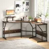 An L-shaped desk with a monitor stand and a laptop on it, set up in a home office environment. Anteprima dell’immagine prodotto