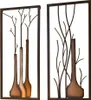Gilde Wandrelief, rechteckig, Vase, Metall, braun, , , B. Produktbild-Vorschau 2