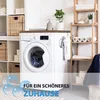 A laundry room with a washing machine, shelves, and laundry accessories. Voir les images du produit
