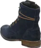 A side view of a blue suede lace-up boot. Podgląd zdjęcia produktu