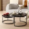 MODFU 2er-Set Couchtische rund,Satztisch,Wohnzimmertisch Produktbild-Vorschau 2