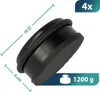 Westcott Türstopper aus Edelstahl Schwarz 4 Stück | Runder Produktbild-Vorschau 4