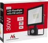The image shows the packaging of an LED floodlight with a PIR sensor. Produktbild-Vorschau