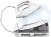 A Rowenta steam generator iron is shown with steam being emitted from the iron head. Náhled obrázku produktu