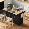 A kitchen island with a coffee maker, toaster, and place settings, with bar stools around it. Produktbild-Vorschau