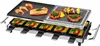 A raclette grill with food on it, set against a white background. Produktbild-Vorschau
