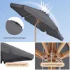 Sekey Balkonschirm 200 cm Ø Holzoptik, Knickbar, Stabiler Produktbild-Vorschau 8