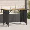 vidaXL Gartentisch mit Holzplatte Schwarz 110x68x70 cm Poly Produktbild-Vorschau 2