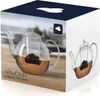 A product box for a glass teapot, showing the teapot on the front and a smaller image of the teapot on the side. Produktbild-Vorschau