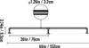 A diagram showing the dimensions of a handrail. Náhľad obrázku produktu