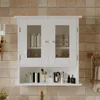 Wäscheschrank Hängend Weiss 2 Türen Glas Wand Loft Regale Produktbild-Vorschau 2