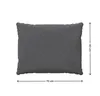 A dark gray cushion with dimensions indicated by measurement lines. Produktbild-Vorschau