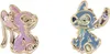 Two cartoon characters, Stitch and Angel, are shown as gold-colored enamel pins with gem accents. Náhľad obrázku produktu