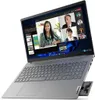 A Lenovo ThinkBook laptop is shown open, displaying a video conference call on its screen. Produktbild-Vorschau