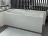 A modern bathroom with a white rectangular bathtub. Produktbild-Vorschau