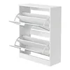 A white shoe cabinet with two open compartments. Náhľad obrázku produktu