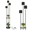 Puluomis Vloerlamp, 3-lichts, staande lamp, met voetpedaal, Productafbeelding-voorbeeld 1