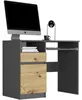Schreibtisch - Anthrazit / Eiche Artisan - 96 x 50 x 76 cm Produktbild-Vorschau 4
