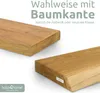 Two wooden shelves are displayed against a white background, with text overlaying the top portion of the image. Produktbild-Vorschau