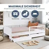 Homestyle4u Kinderbett 90x200 Holzbett mit Rausfallschutz 2 Produktbild-Vorschau 6
