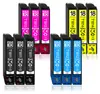 A collection of printer ink cartridges arranged in rows on a white background. Produktbild-Vorschau