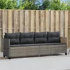 vidaXL Sonnenliege mit Kissen Grau Poly Rattan Produktbild-Vorschau 2