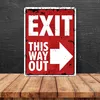 Exit this way out Metallschild XXL in 28x38 cm mit Pfeil Produktbild-Vorschau 4