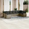 10-tlg. Garten-Sofagarnitur mit Kissen Grau Poly Rattan Produktbild-Vorschau 2