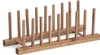 A wooden dish rack with multiple slots to hold plates. Produktbild-Vorschau