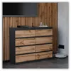 Große Kommode 120 cm, schwarze Eiche Wotan, moderner Produktbild-Vorschau 8