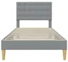 vidaXL Rama łóżka z zagłówkiem jasnoszara 90 x 190 cm Podgląd zdjęcia produktu 4