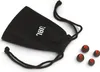 A black JBL drawstring pouch and several orange-tipped earbud tips are laid out on a white background. Anteprima dell’immagine prodotto