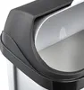 A close-up view of the top of a silver and black trash can with a roll-top lid. Anteprima dell’immagine prodotto