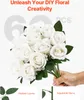 SucceBuy Kunstrosen Weiß 60 Stück Künstliche Blumen Produktbild-Vorschau 4