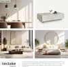 Table basse LASLEY avec pied - Aspect travertin, 120 x 60 x Voir les images du produit 5